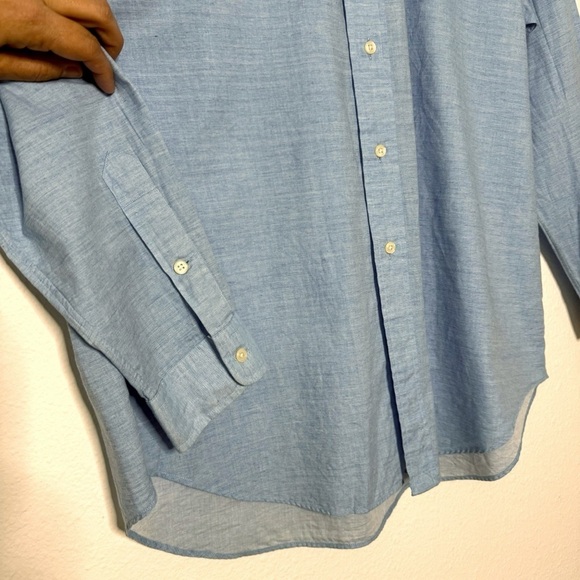 Ralph Lauren Blake men light blue button down long sleeve denim shirt size XL - Picture 5 of 8